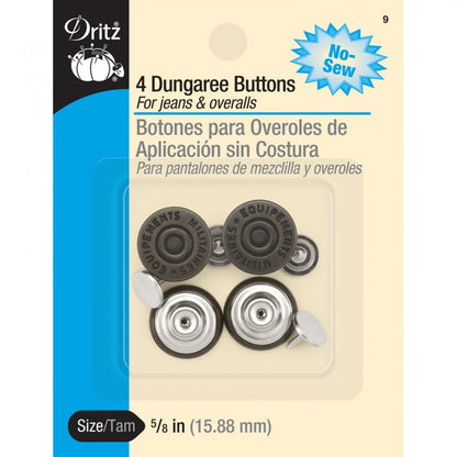 No-Sew Dungaree Buttons 5/8"