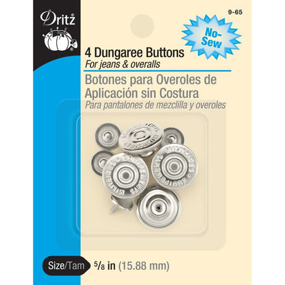 No-Sew Dungaree Buttons 5/8"