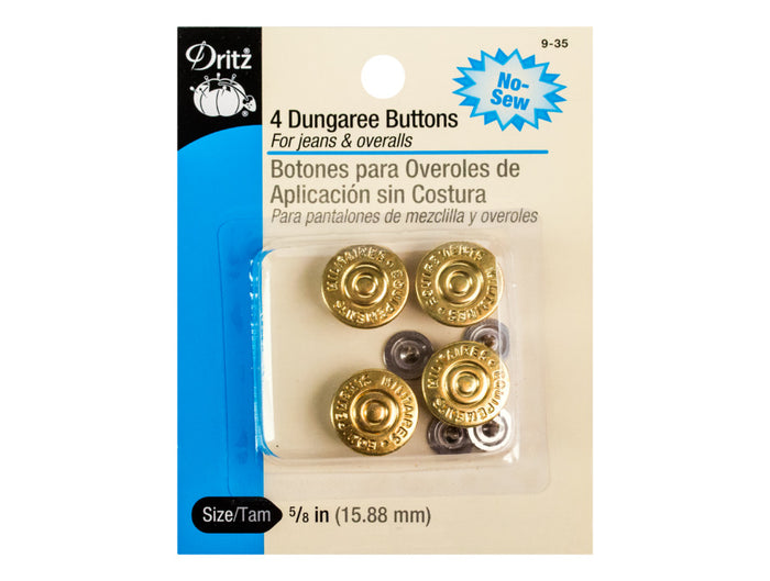 No-Sew Dungaree Buttons 5/8"