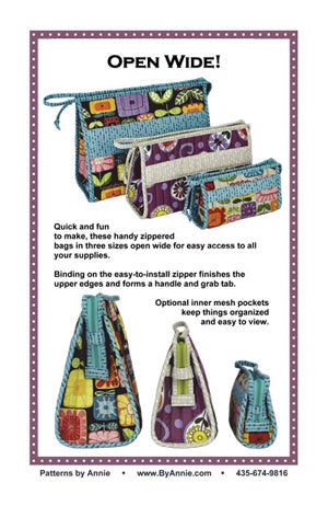Open Wide Zipper Bag Pattern