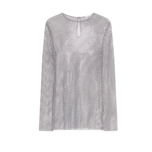 Operoso Rhinestone Mesh Womens Top 2613941021200