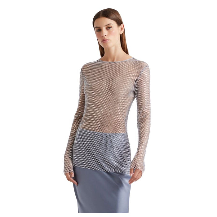 Operoso Rhinestone Mesh Womens Top 2613941021200