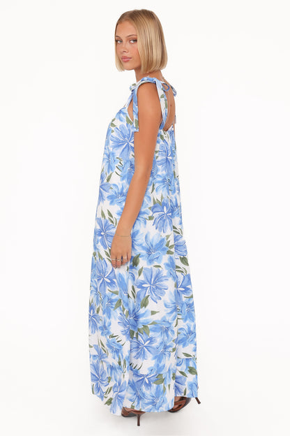 Amber Maxi Dress - Blue Floral