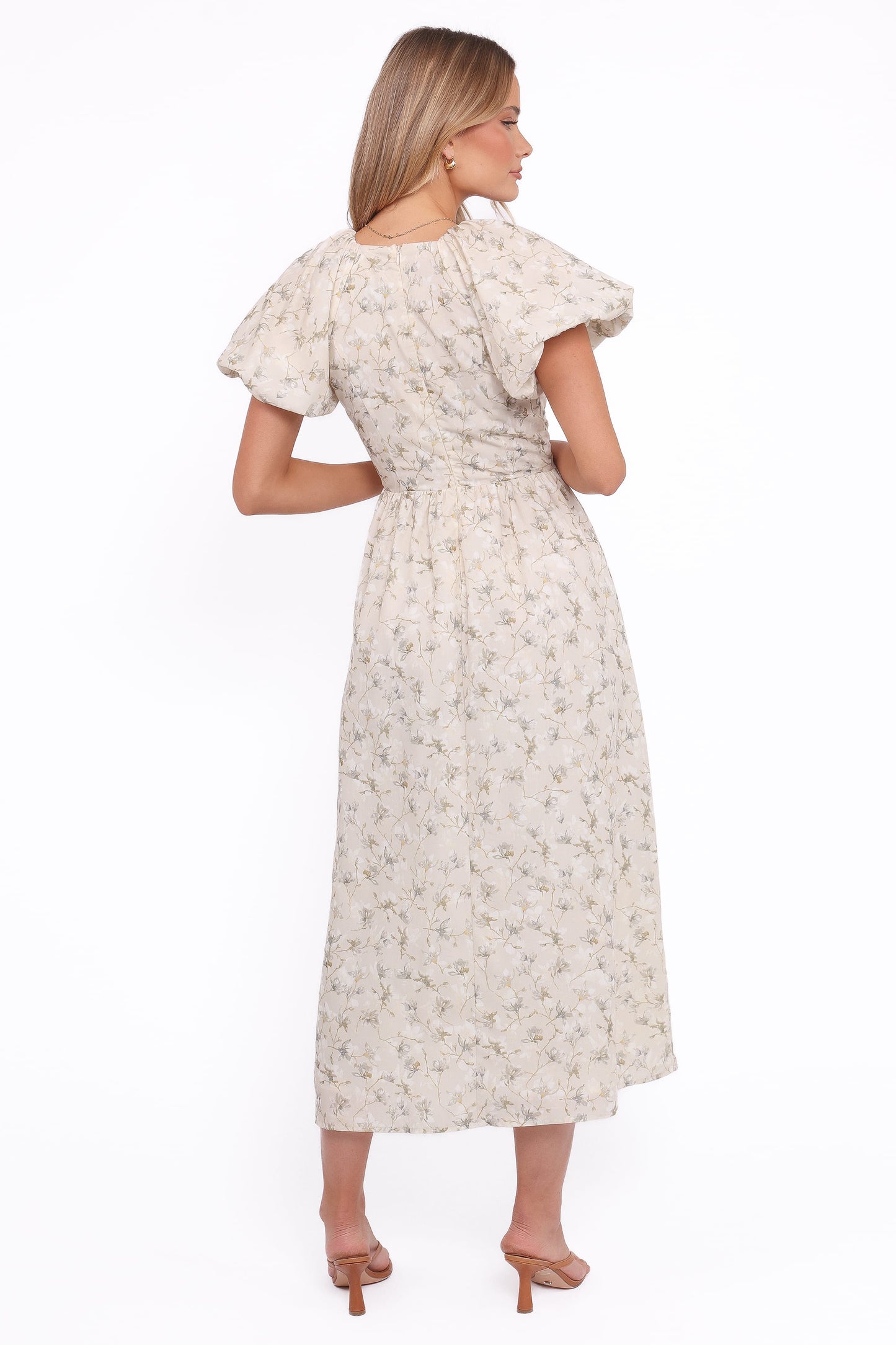 Kathleen Maxi Dress - Light Beige/Green Floral
