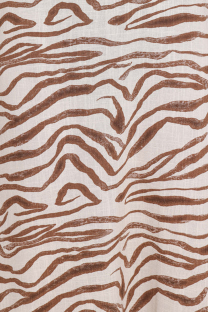 Kelsie Midi Dress - Brown Zebra