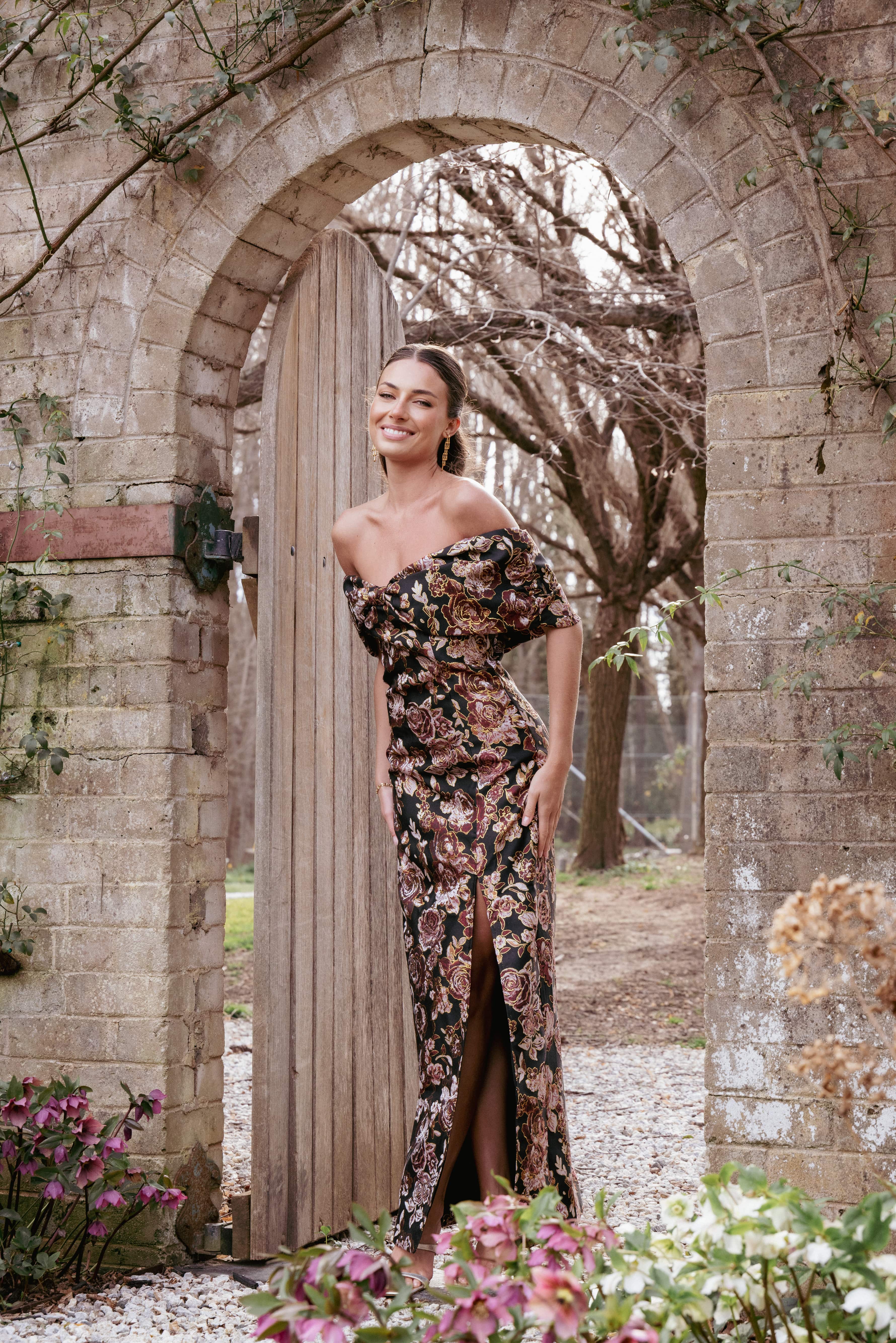 Lilia Maxi Dress - Black Floral