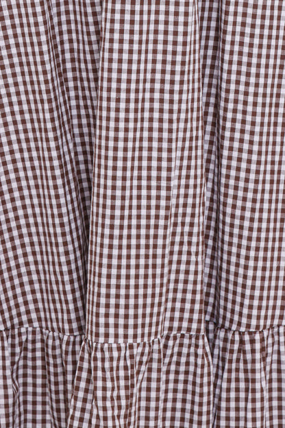 Reid Maxi Dress - Brown Gingham
