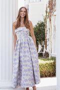 Rhea Strapless Midi Dress - Sage Floral