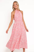 Taila Halterneck Midi Dress - Pink