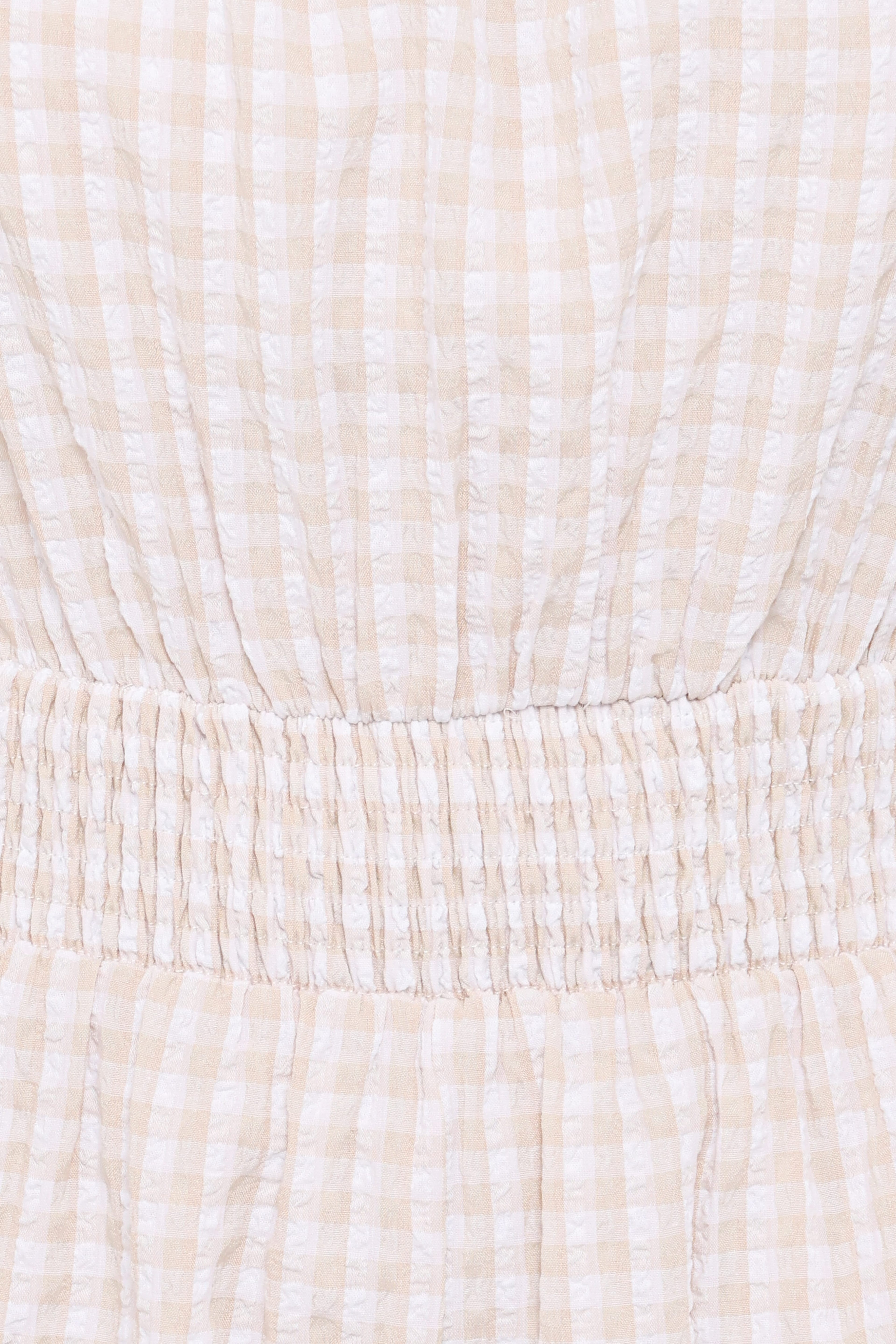 Felicity Romper - Beige Gingham