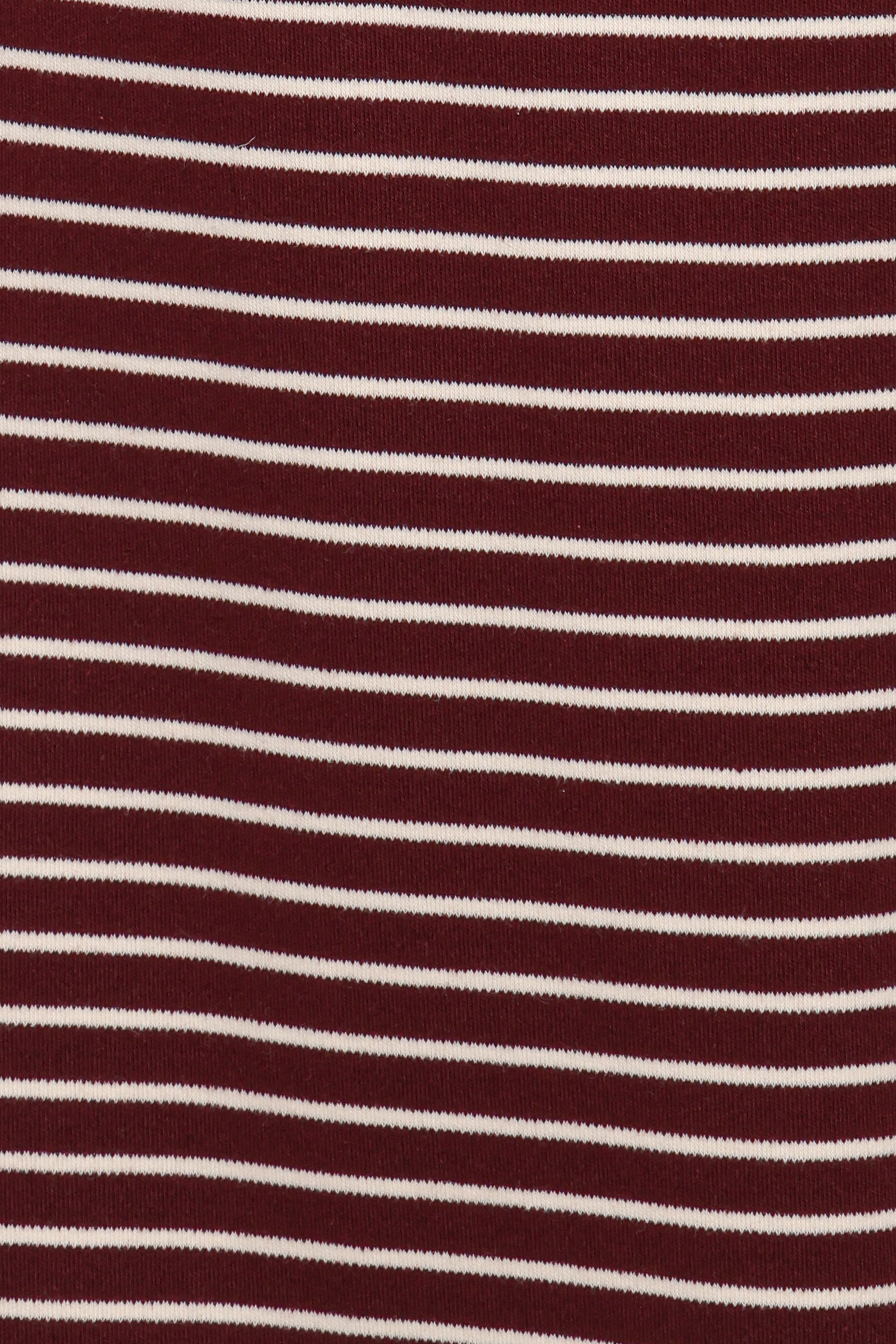 Wilda Oversized Tee - Burgundy Cream Stripe