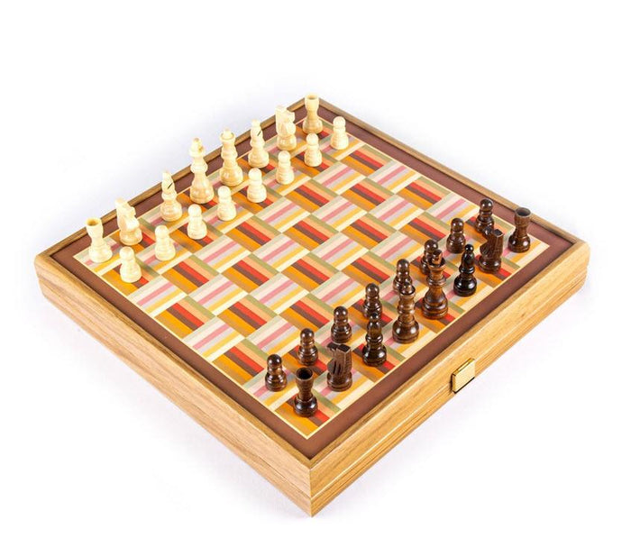 Rainbow Style Multi Game Set - Chess, Backgammon, Ludo, Snakes and Ladders