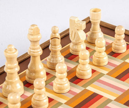 Rainbow Style Multi Game Set - Chess, Backgammon, Ludo, Snakes and Ladders