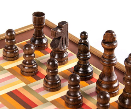 Rainbow Style Multi Game Set - Chess, Backgammon, Ludo, Snakes and Ladders