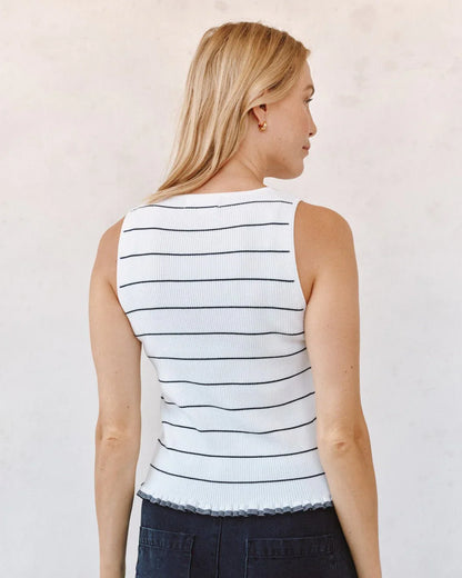 Bella Dahl Ruffle Hem Knitted Vest