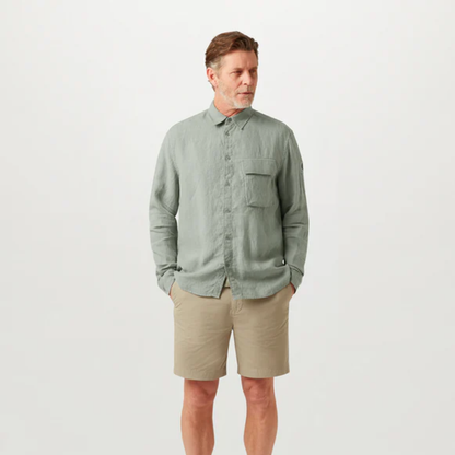 Scale Long Sleeve Linen Shirt 105651