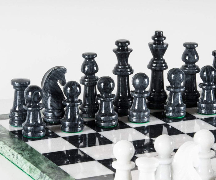 SINGLE REPLACEMENT PIECES: 18" Marble Black and White Chess Set - Parts - Chess-House