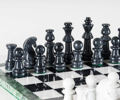 SINGLE REPLACEMENT PIECES: 18" Marble Black and White Chess Set - Parts - Chess-House
