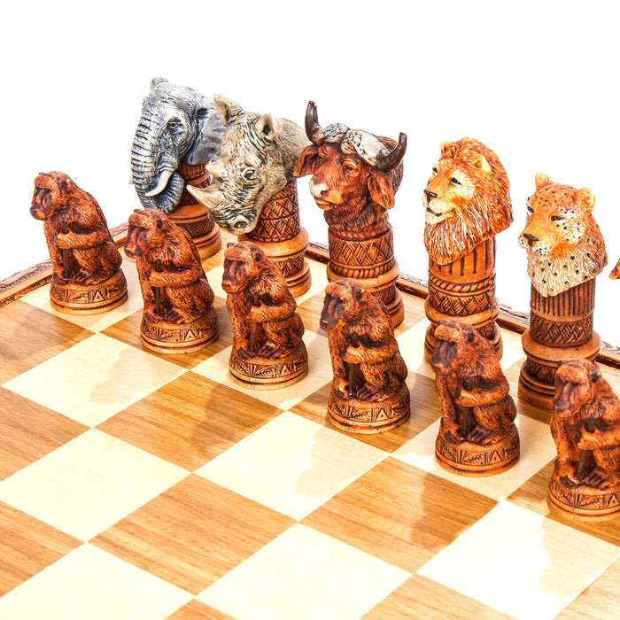 SINGLE REPLACEMENT PIECES: African Animal Chess Set - Big 5 Busts - Parts - Chess-House