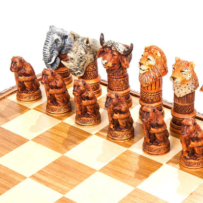 SINGLE REPLACEMENT PIECES: African Animal Chess Set - Big 5 Busts - Parts - Chess-House