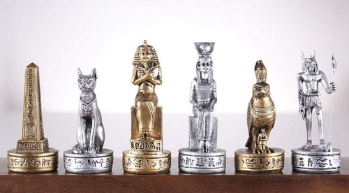SINGLE REPLACEMENT PIECES: Gold and Silver Egyptian Chess Set Parts