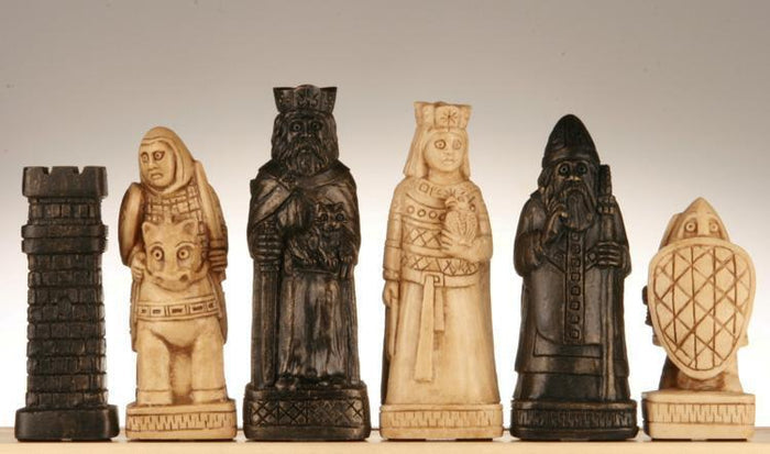 SINGLE REPLACEMENT PIECES: House of Hauteville Chessmen - Antique White and Black Marble Resin Piece