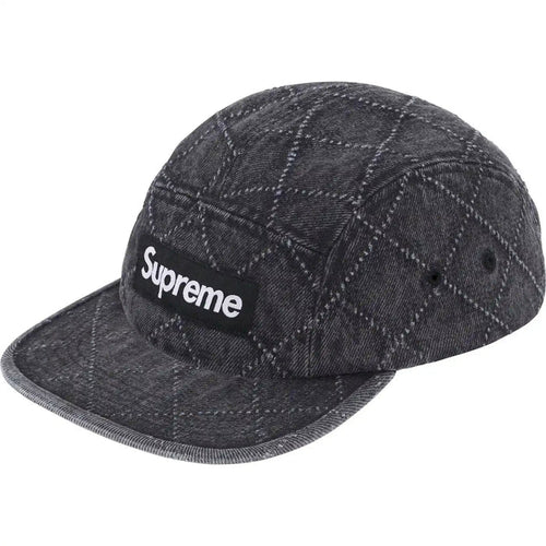 Supreme Punched Denim Camp Cap Black