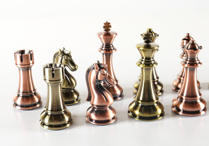 Tall Metallic Style Plastic Chess Pieces - Piece - Chess-House