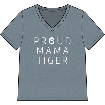 Tiger Academy Proud Mama Women’s Relaxed Heather CVC V-Neck Tee