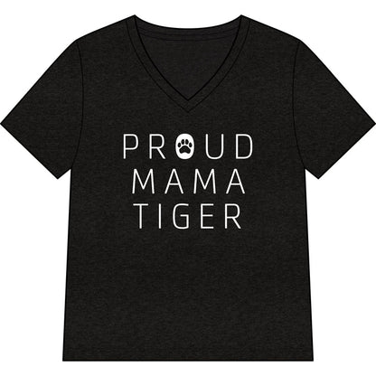 Tiger Academy Proud Mama Women’s Relaxed Heather CVC V-Neck Tee