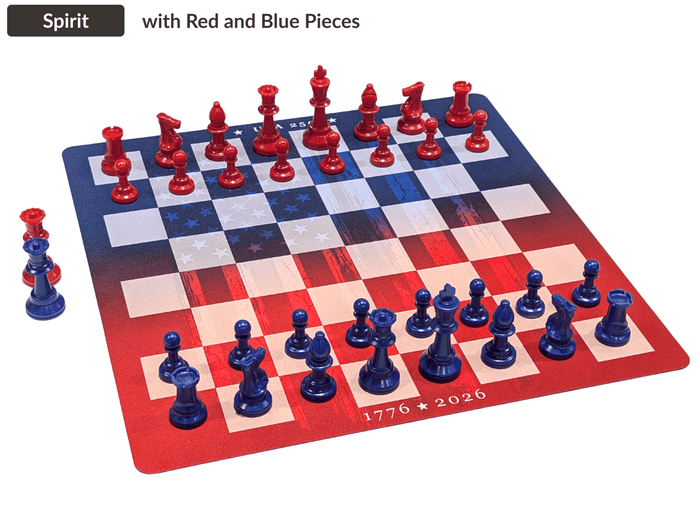 USA 250 Chess Set - Chess House Weighted Club Style - Chess Set - Chess-House