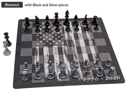 USA 250 Chess Set - Chess House Weighted Club Style - Chess Set - Chess-House
