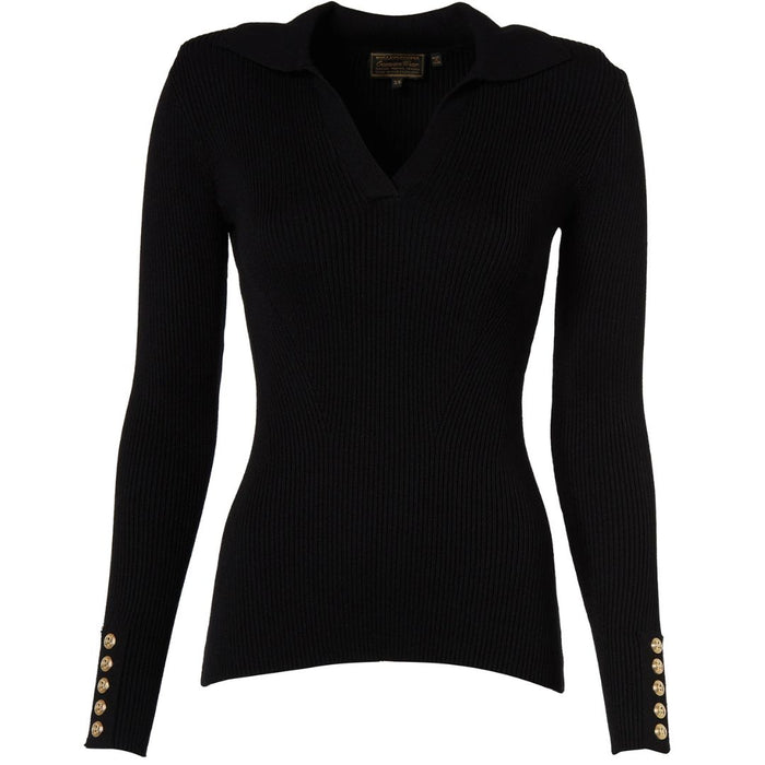 V-Neck Rib Womens Top