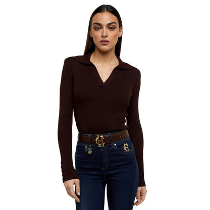 V-Neck Rib Womens Top