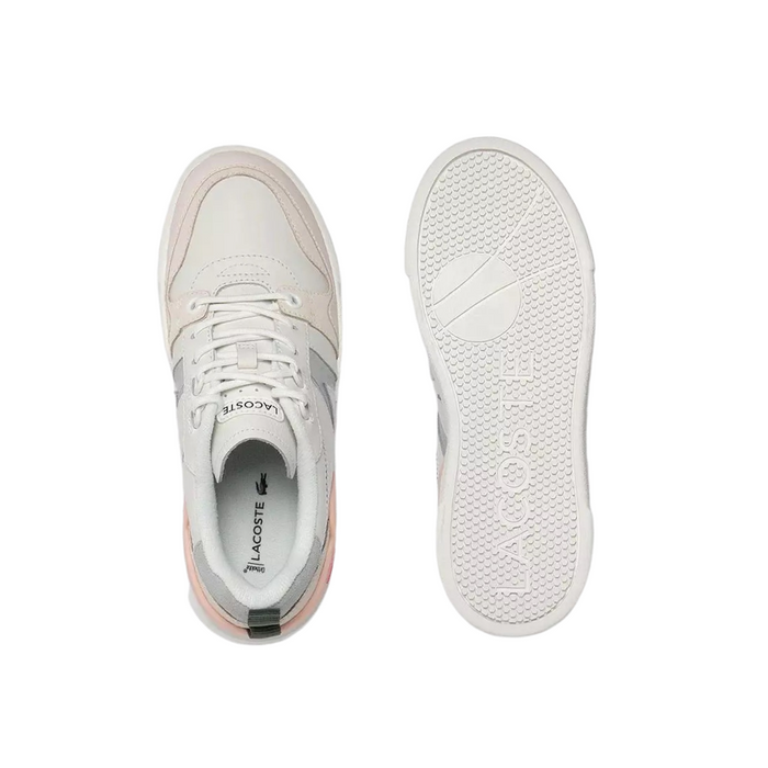 Women's Lacoste L002 White Grey Pink Sneakers