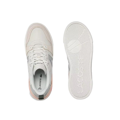 Women's Lacoste L002 White Grey Pink Sneakers