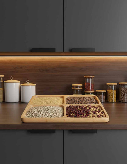 WOODEN DIVIDED SERVING TRAY