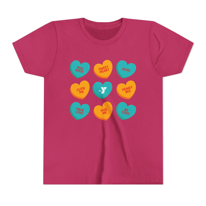 Youth Love the Y - Conversation Hearts Short Sleeve Tee