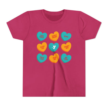 Youth Love the Y - Conversation Hearts Short Sleeve Tee