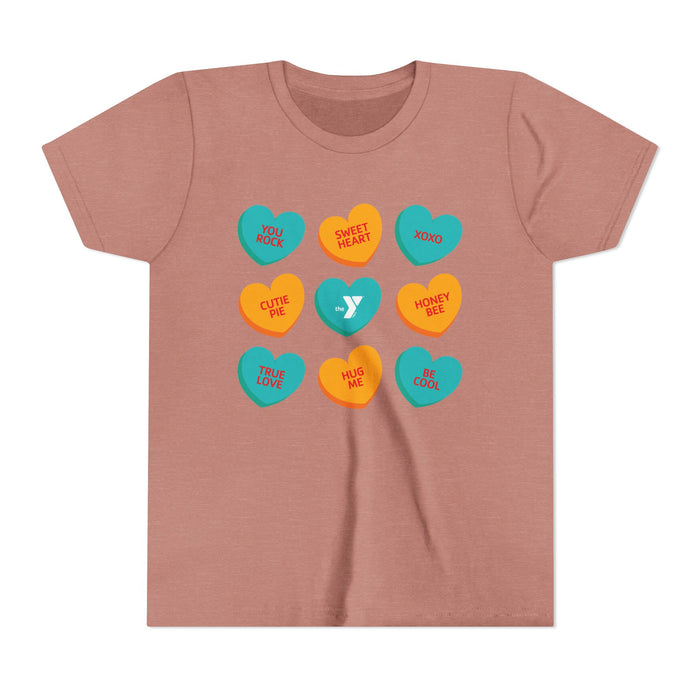 Youth Love the Y - Conversation Hearts Short Sleeve Tee