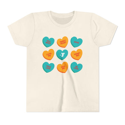 Youth Love the Y - Conversation Hearts Short Sleeve Tee